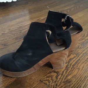 Free People Cedar Leather Buckle Clogs